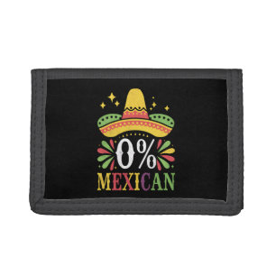 0% Mexican Zero Percent Funny Cinco De Mayo Tri-fold Wallet