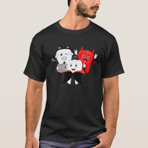 0 Molar Spooky Selfie Dentist Halloween Graduation T-Shirt