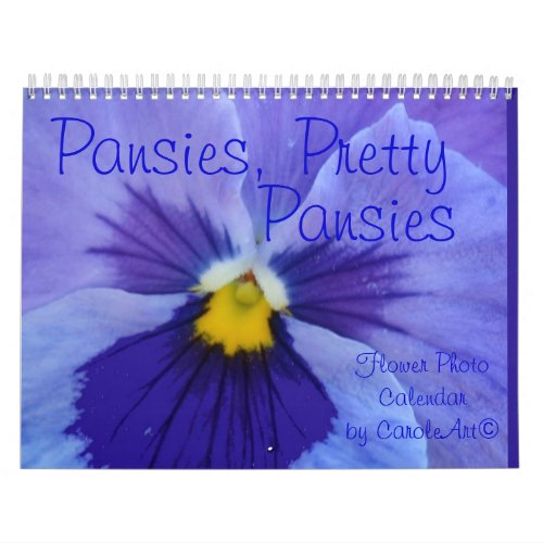 0 Pansies Pretty Pansies Calendar