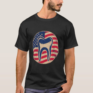 0 Pediatric Dentist Dentistry Patriotic Dental Men T-Shirt