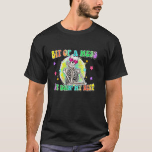 0 Retro Bit Of A Mess But Doin' My Best Mental Hea T-Shirt