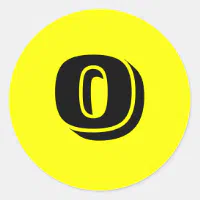 0 Small Round Yellow Number Stickers by Janz