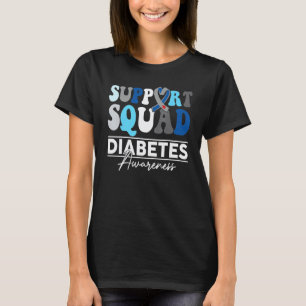 0 Support Squad Sunflower Hair Diabetes Awareness T-Shirt
