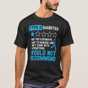 0 Type 2 Diabetes T2D Warrior Diabetes Awareness T-Shirt