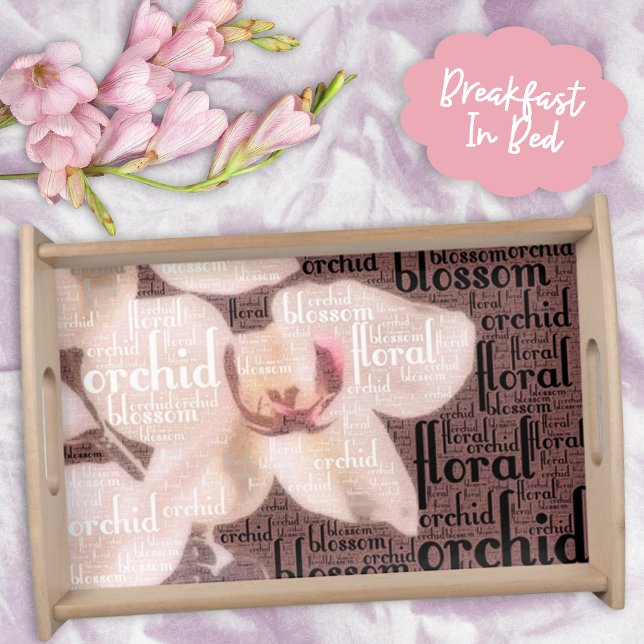 0rchid Floral Blossom Word Cloud Serving Tray (Creator Uploaded)