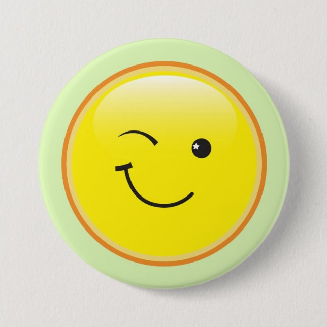 0smiley_winking pinback button (Front)