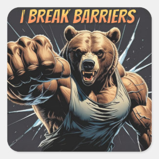 0so muscular - Beat your limits every morning Square Sticker