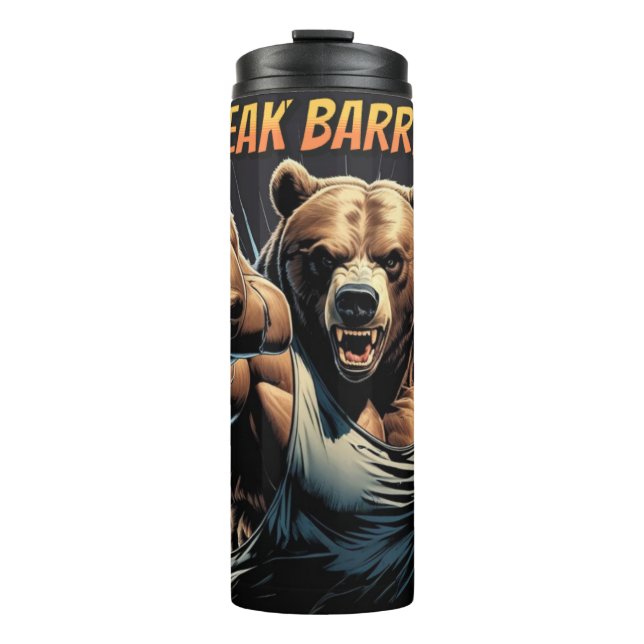 0so muscular - Beat your limits every morning Thermal Tumbler (Front)