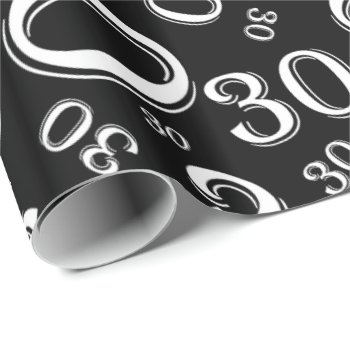 0th Birthday Black/white Random Number Pattern Wrapping Paper by NancyTrippPhotoGifts at Zazzle