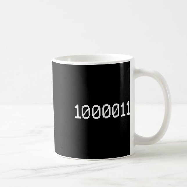 1000011 Binary Code For 67 Funny Tech Meme Compute Coffee Mug (Right)