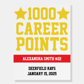 1000 Basketball Career Points Milstone Poster