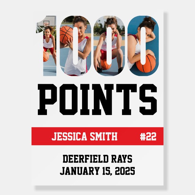1000 Basketball Career Points Scorer Player Poster (Front)
