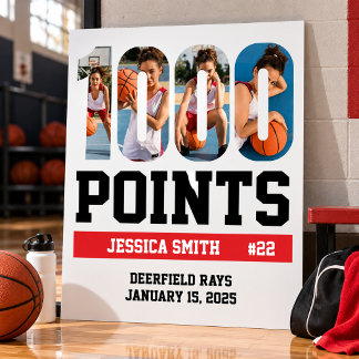 1000 Basketball Career Points Scorer Player Poster