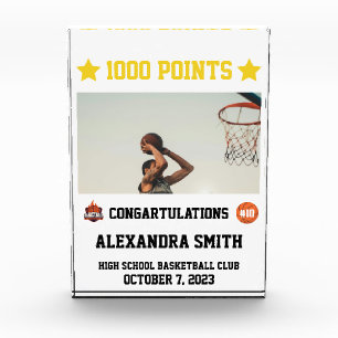 1000 Basketball Career Points Scorer Player Team Acrylic Award