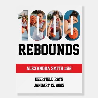 1000 Basketball Career Rebounds Player Poster