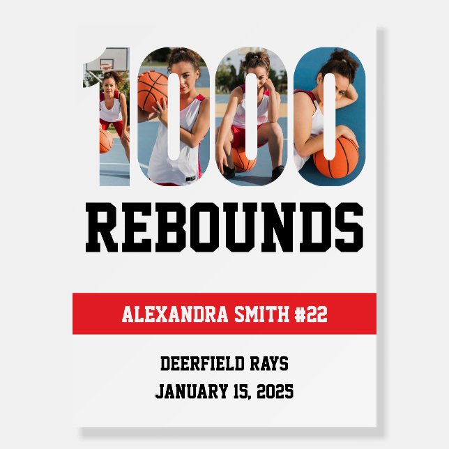 1000 Basketball Career Rebounds Player Poster (Front)