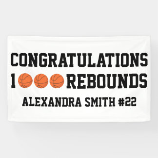1000 Basketball Rebounds Career Team Player  Banner