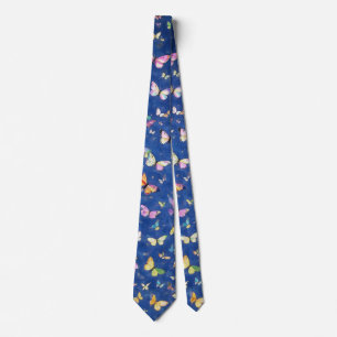 1000 Butterflies Blue Neck Tie