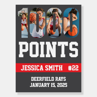 1000 Career Points Milestone Player High School Foam Board