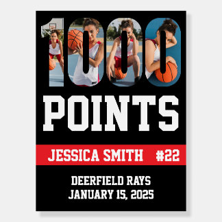 1000 Career Points Milestone Scorer Player Team Foam Board