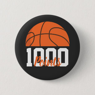 1000 Career Points Scorer Basketball High School Button