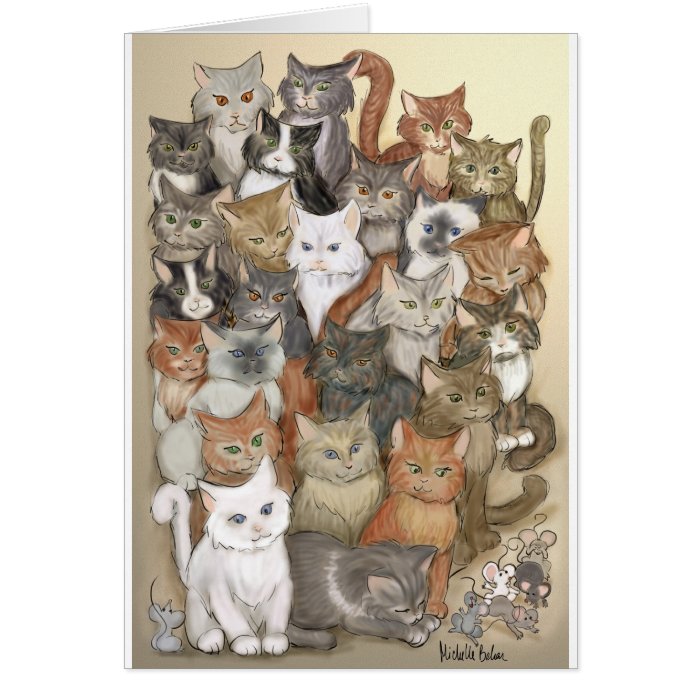 1000 cats greeting card