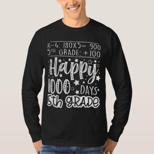 1000 days Smarter Fifth Grade Teacher 100th day of T_Shirt