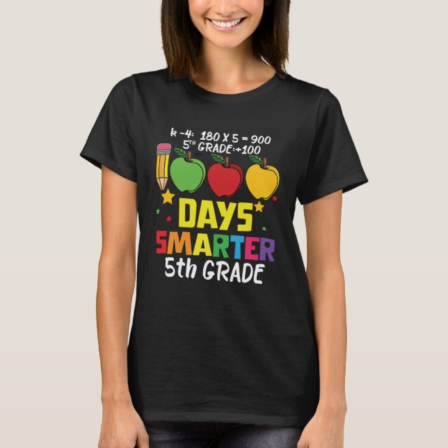 1000 days Smarter Fifth Grade Teacher 100th day of T-Shirt (Front)
