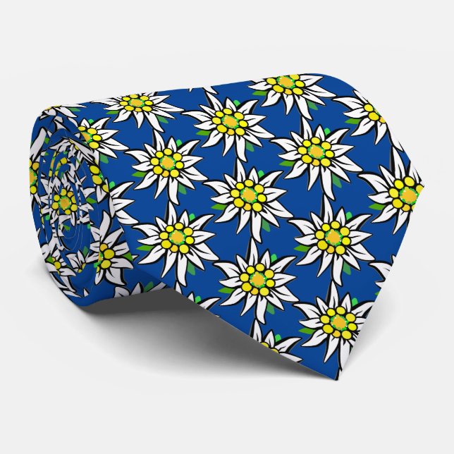 1000 Edelweiss on Regal Blue Neck Tie (Rolled)