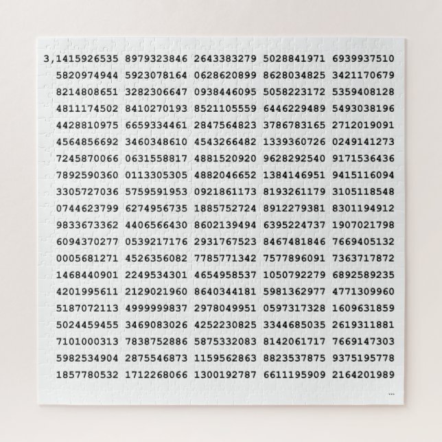 1000 First Digits Pi Number | Mathematical symbol Jigsaw Puzzle (Vertical)