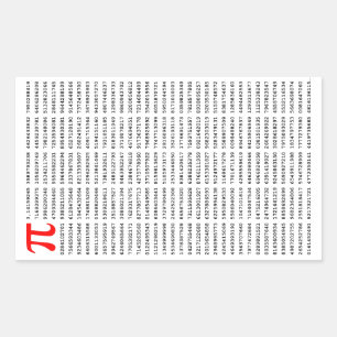 1000 First Digits Pi Number   Mathematical symbol Rectangular Sticker