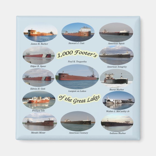 1000 footers of the Great Lakes magnet (Front)