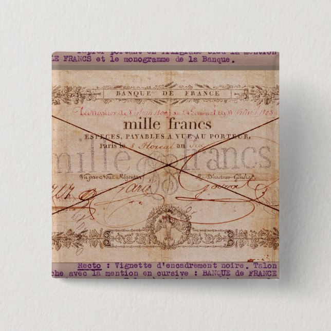 1000 Francs banknote from 8 Floreal, An X Button (Front)