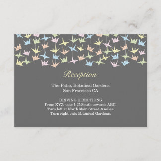 1000 Hanging Origami Paper Cranes Wedding (Grey) Enclosure Card
