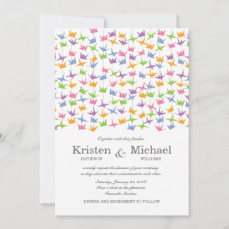 1000 Hanging Origami Paper Cranes Wedding Invitation