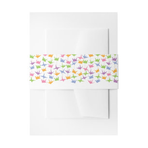 1000 Hanging Origami Paper Cranes Wedding Invitation Belly Band