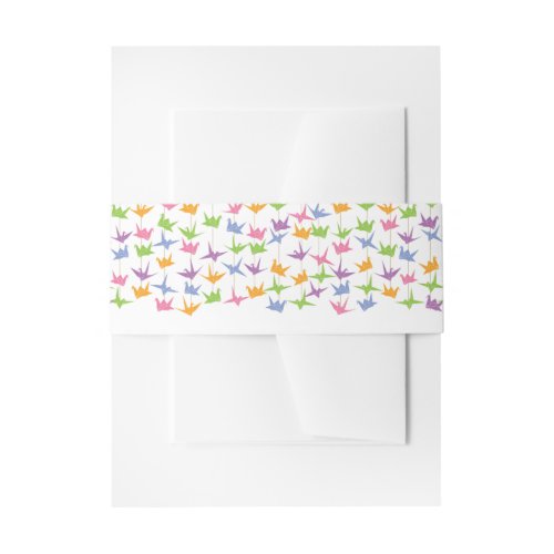 1000 Hanging Origami Paper Cranes Wedding Invitation Belly Band