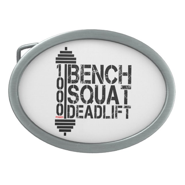 1000 Lbs Bench Squat Deadlift Powerlift Fitness Belt Buckle (Front)