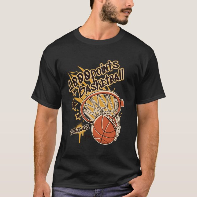1000 Points Basketball Scorer High School Basketba T-Shirt (Front)