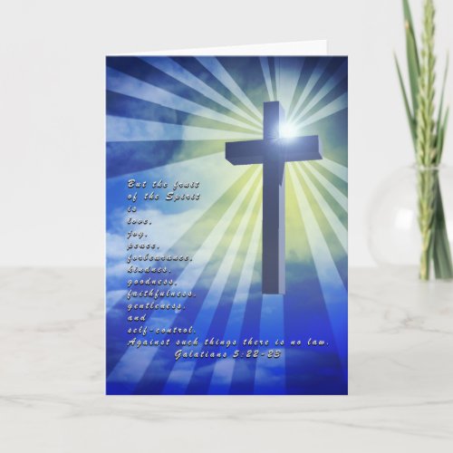 10014 Bible Verse Galatians 522_23 2 Blue Cross Card
