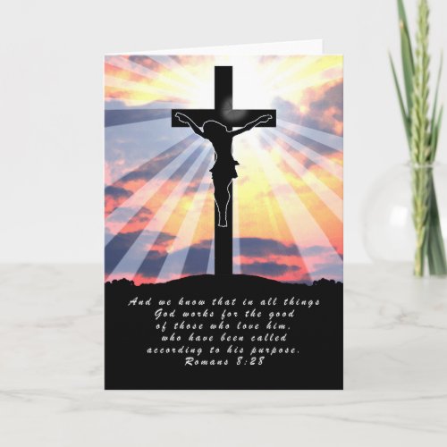 10015 Bible Verse Romans 828 Christ Cross Card