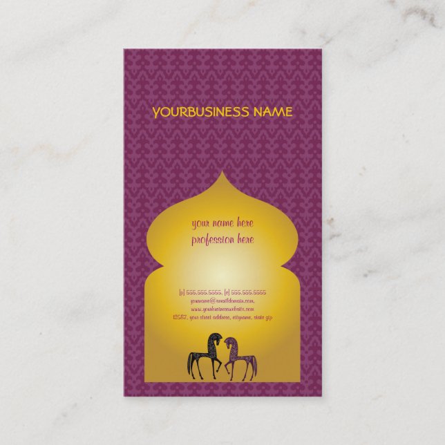 1001 Arabian Nights Elegant Business Card (Front)