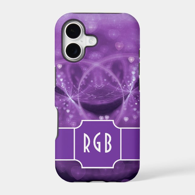 1001 Hearts with Monogram Iphone Case (Back)