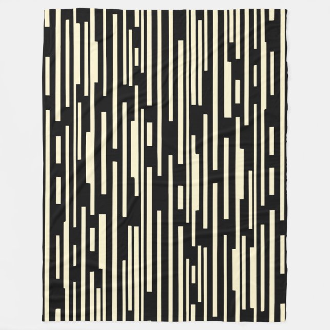 100216 - Black and Cream Fleece Blanket (Front)