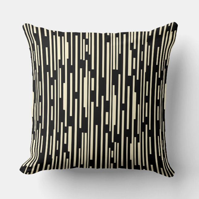 100216 - Black and Cream Throw Pillow (Front)