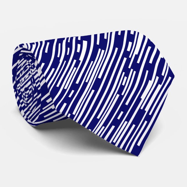 100216 - Deep Navy and White (Diagonal) Tie (Rolled)