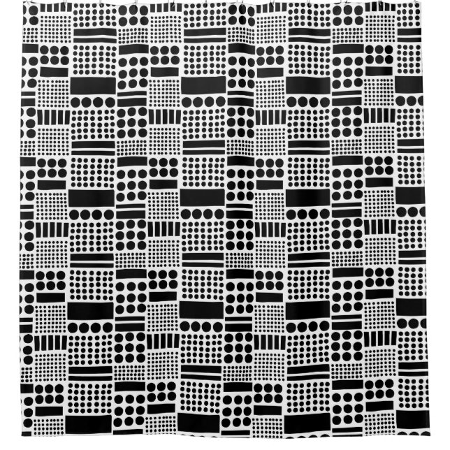 100416 - Black on White Shower Curtain (Front)