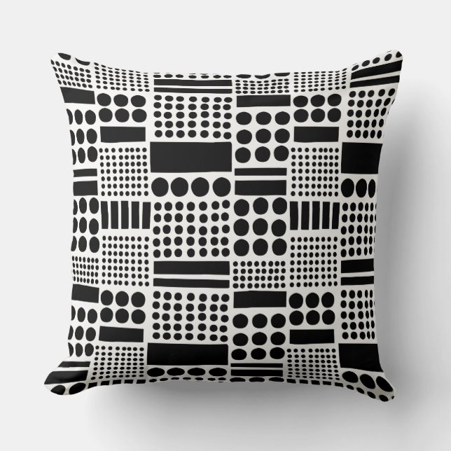 100416 - Black on White Throw Pillow (Front)