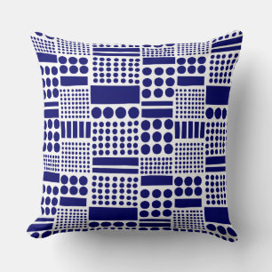 100416 - Deep Navy on White Throw Pillow