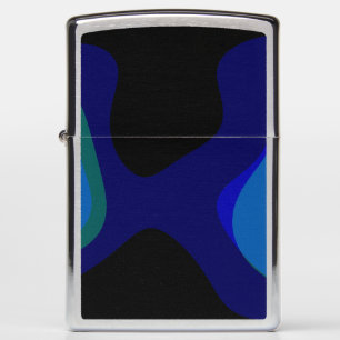 1007 Black And Blue Abstract Art Zippo Lighter